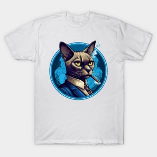 Siamese smoking a cigar T-Shirt